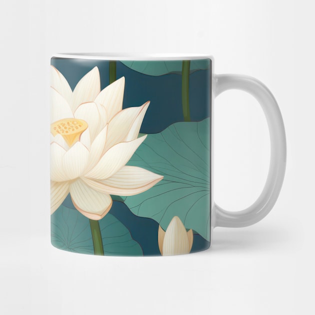 Serenity Blooms: Timeless Lotus Flower Pattern by star trek fanart and more